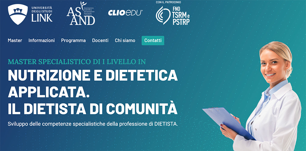 Master Universitario di I livello in Nutrizione e Dietetica Applicata – Il Dietista di Comunità