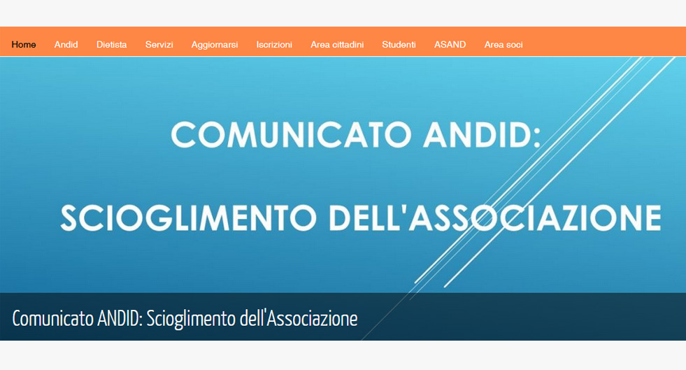 Scioglimento dell'Associazione ANDID